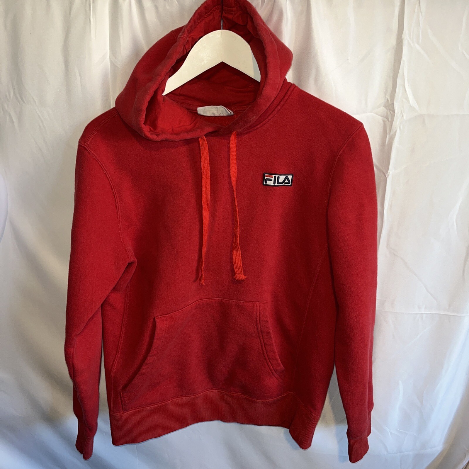 Maglione pullover con cappuccio rosso Fila da uomo taglia small