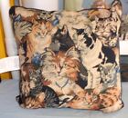Vintage Tapestry Cat Pillow Various Breeds Throw Accent Decor Beautiful! New