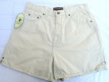 VTG 90'S..HIGH RISE WAIST..BEIGE..DENIM..MOM..SHORTS..NEW OLD STOCK..11/12