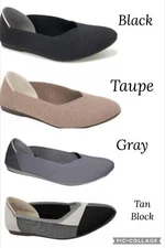 JSport Women's Doreen Comfortable Ballet Flat Shoe Black /Taupe /Grey /Tan Block
