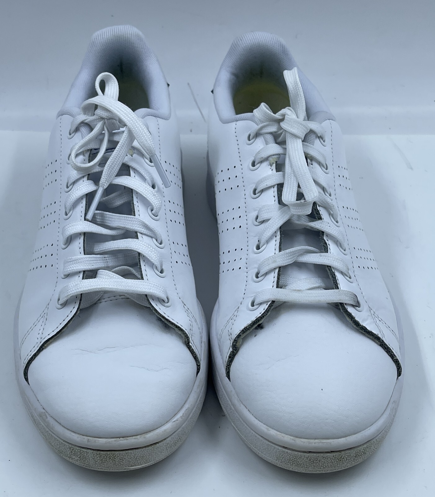 Adidas Advantage Men's Sneakers Size 10 White Leather Athletic Shoes F36423 thumbnail 4
