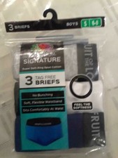 NEW Fruit Of The Loom signature   Boys Briefs ..3pack
