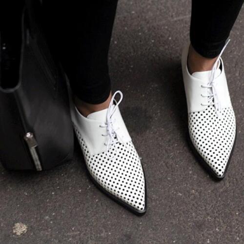 Chaussures blanches Stella McCartney Oxford Brogues UK5/EU38 talons plats neufs Brogues - Photo 1/12