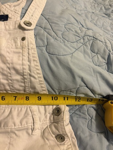 Kid's Gap Denim Overall Shorts White Unisex Size Small (6-7) P - Picture 3 of 7