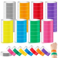 800 Pieces Colored Wristbands for Events Wrist Bands Paper Bracelets Wristban...