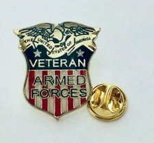 USA VETERAN ARMED FORCES LAPEL PIN Army Navy Air Force EGA Coast Guard