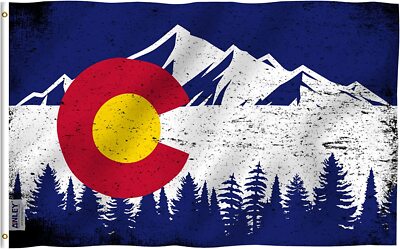 Anley Fly Breeze 3x5 Ft Colorado State Mountain Flag - Colorado CO Vintage Flags
