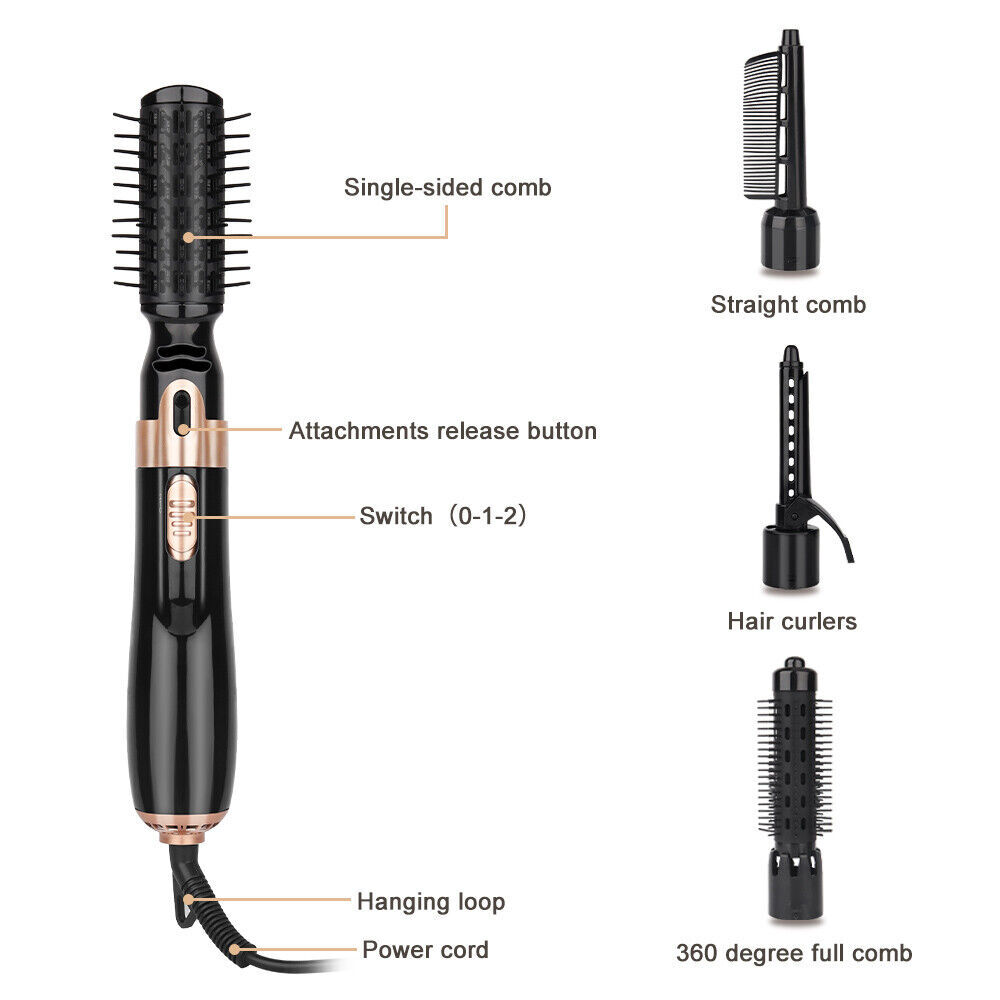4 in 1 Hair Blow Dryer Brush Comb Hot Air Styler Tool Straightener Hair Dryer eBay