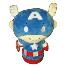 Peluche de terciopelo suave Hallmark Itty Bittys Biggys CAPTAIN AMERICA 13 pulgadas NUEVO con etiqueta