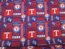 TEXAS RANGERS MLB 100 COTTON 1/2 YARD PIECE BRAND NEW SQUARE DESIGN