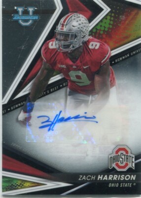 2022-23 Bowman's Best University ZACH HARRISON Autograph OHIO STATE  BUCKEYES
