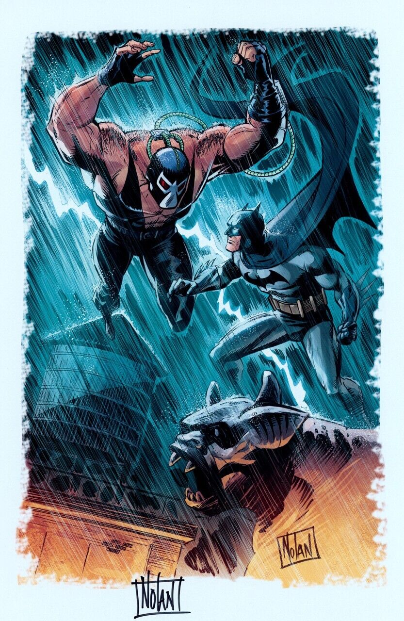 Graham Nolan SIGNED DC Comics Super Hero Art Print ~ Batman vs. Bane | eBay