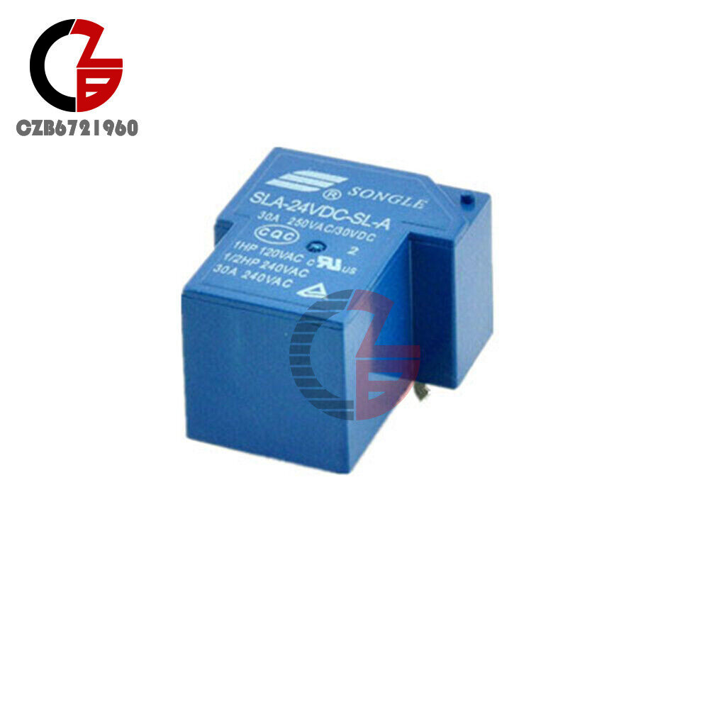 10 Relè SONGLE SLA-24VDC-SL-A Mini 24V DC, 4 Pin - Per Circuiti Elettronici, Fai Da Te E Progetti