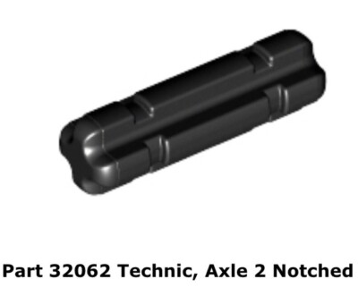 Lego 4x 32062 Black Technic, Axle 2 Notched 8002 | eBay