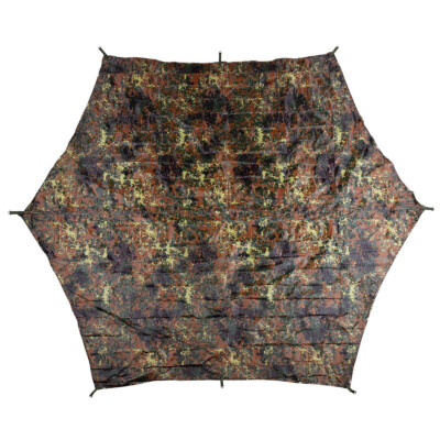 Hexagon Tarp Plane flecktarn Camping Outdoor Bushcraft Sonnensegel ca 340x310 M