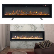 Electric 50 60" Insert/Wall Mounted LED Fireplace Wall Inset Into Fire Freestand