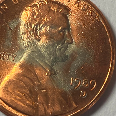 洋書 Posturing 1989 D Lincoln Memorial Penny Plating error - exposed zinc