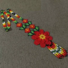 Handmade Necklace Seed Bead Boho American Style Netiv Beaded Multi Strand