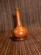 Royal Haeger Pottery - Black & Red Bulb Vase 7.25”