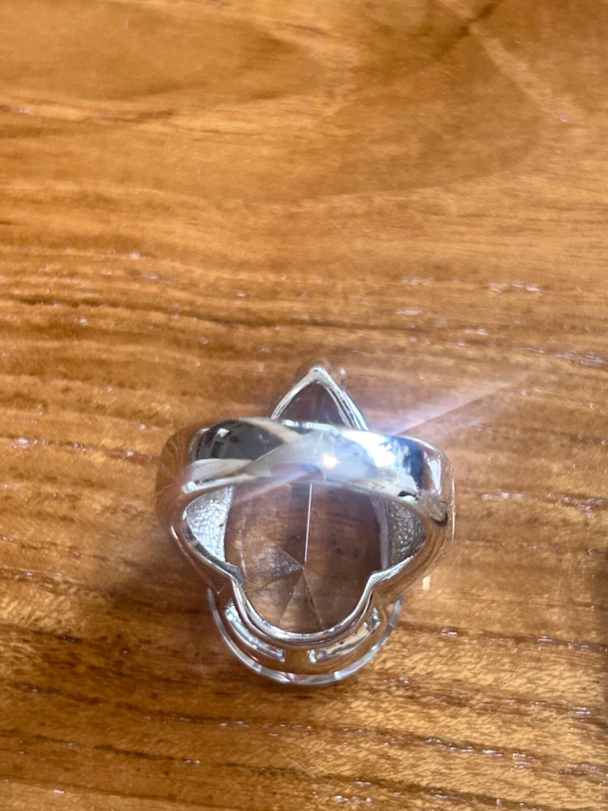 Statement Silver Cocktail Ring With Stunning Clea… - image 2