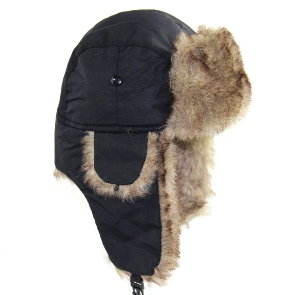 Pelz-Wintermütze Mit Ohrenklappen Schicker Trapper Russische Skimütze ▽ - Bild 4 von 4