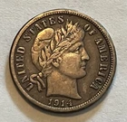 1914-s  Barber Dime,  nice VF/ XF , scarce date