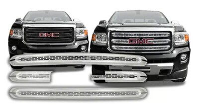 2015-2018 GMC Canyon Chrome Snap On Grille Overlays Front Grill 3 Bars Covers