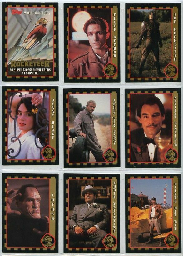 1991 THE ROCKETEER COMPLETE BASIC TRADING CARD SET WITH STICKERS
