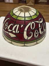 Vtg Coke Coca Cola Tiffany Style Stained Glass Style Lamp Shade Plastic