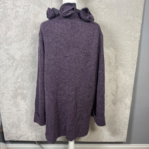 Soft Surroundings Womens Cardigan Sweater 3X Ruffle Purple Alpaca Wool Blend 3X - Picture 3 of 12