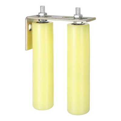 2Pcs Slide Gate Guide Roller 8'' Nylon Gate Support Rollers with Bracket, Yellow