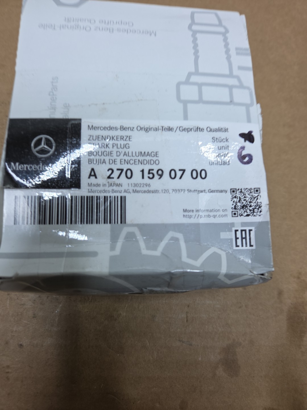 BOX OF 6 Genuine Mercedes X253 C253 W205 S205 R172 C117 Spark Plugs NEW