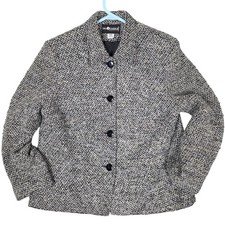 Sag Harbor Petite Textured Button Front Blazer Jacket