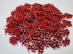 100 K'NEX Rare Red Connectors 4-Position Slotted 3D (Purple Size) KNEX