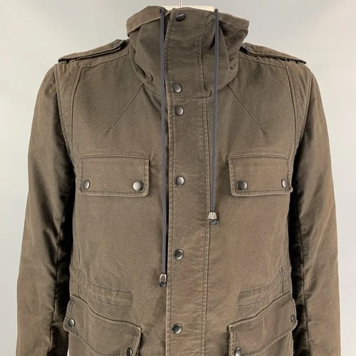 3.1 PHILLIP LIM Size L Brown Cotton Utility Coat image 2