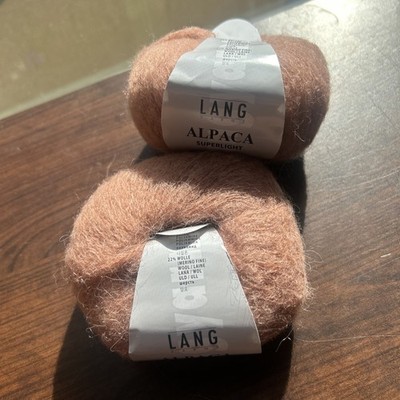 2 Skeins Lang Yarn Alpaca Superlight 128 Salmon Color. 218 Yards