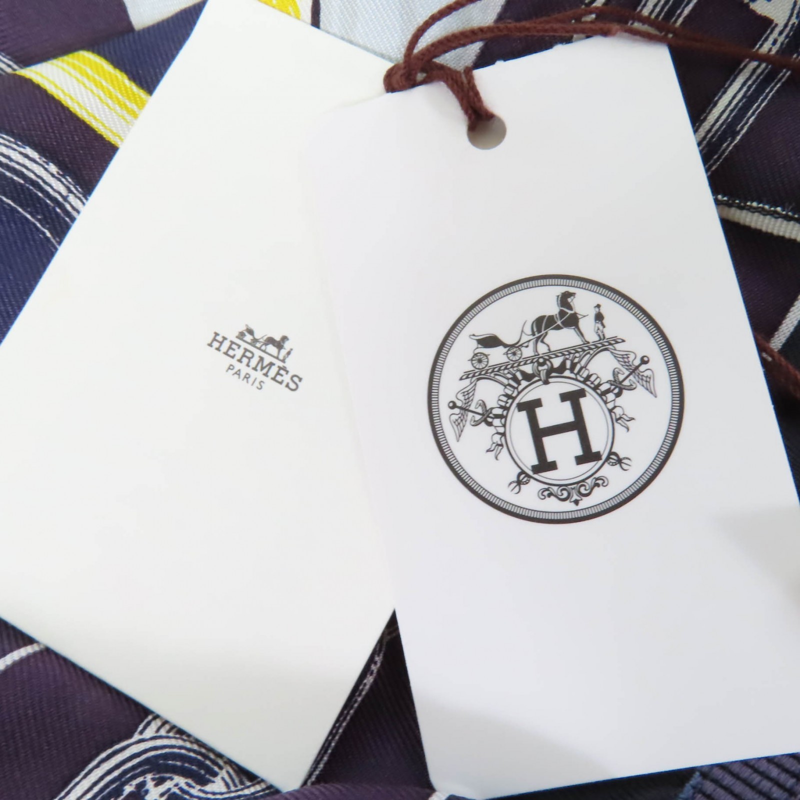 HERMES Cropped pants Kaleidoscope Effect Navy silk Women 40 thumbnail 10