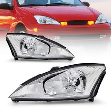 AS Headlight Assembly for 2000 2001 2002 2003 2004 Ford Focus Headlamp with C...
