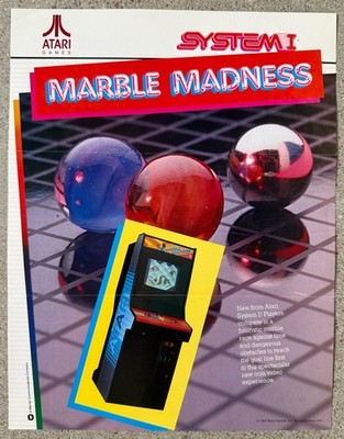 Marble Madness Original Video Arcade Flyer | 1984 Atari | Very Good Condition