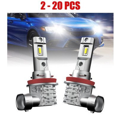 2-20PCS LED Fog Driving Light H11 H16 Super H8 Bright Bulbs White Fanless M4