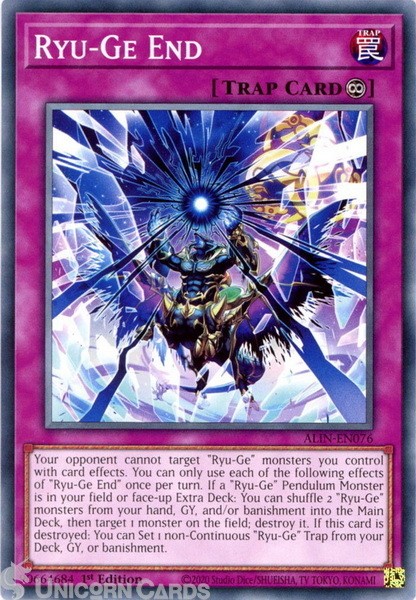 ALIN-EN076 Ryu-Ge End : Common 1st Edition Mint YuGiOh Card