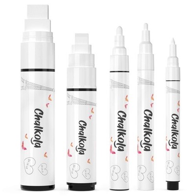 Chalkola 5 White Chalk Markers for Chalkboard Signs, Blackboard, Car Window, ...