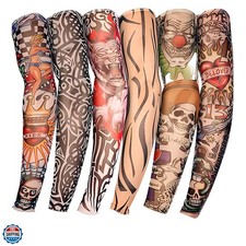 Tattoo Sleeves for Men, 6Pcs Arm Sleeves Fake Tattoos Sleeves to Cover Arms S...