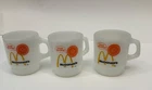3 Vintage Anchor Hocking Fire King McDonald's Good Morning Milk Glass Mugs