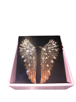 Victoria's Secret Crystal Golg Wings Ring (ORIG IN BOX) Bling GOLD TONE Size 9
