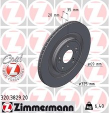 2x ZIMMERMANN Bremsscheibe COAT Z 320.3829.20 für KIA SORENTO 4 MQ4 MQ4A GDi AWD