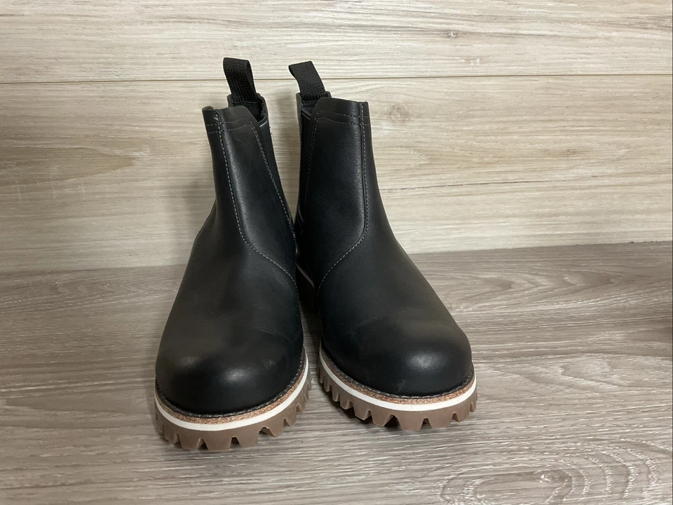 Chaco Women's 7 Fields Black Leather Waterproof Pull On Chelsea Boots Booties - Image 3 of 4