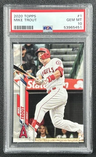 MIKE TROUT PSA 10 2020 TOPPS BASEBALL #1 ANGELS 5451