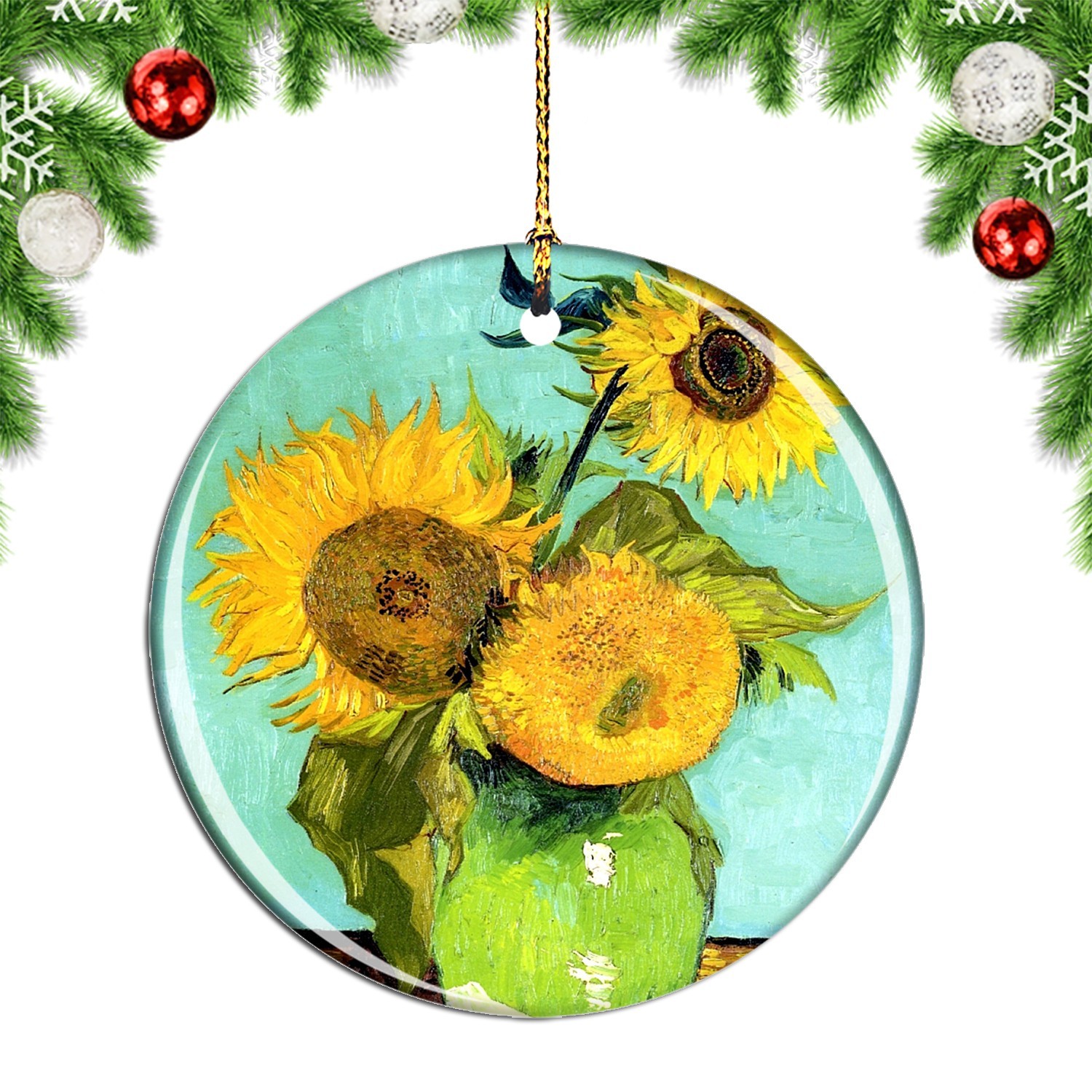 Van Gogh Sunflowers Painting Christmas ornament city travel souvenir