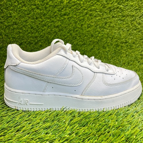 Nike Air Force 1 Low Boys Size 6.5Y Triple White Athletic Leather Shoes Sneakers